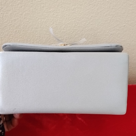 NWOT Elegant  Light Blue Handbag with Gold Accent - Picture 8 of 9